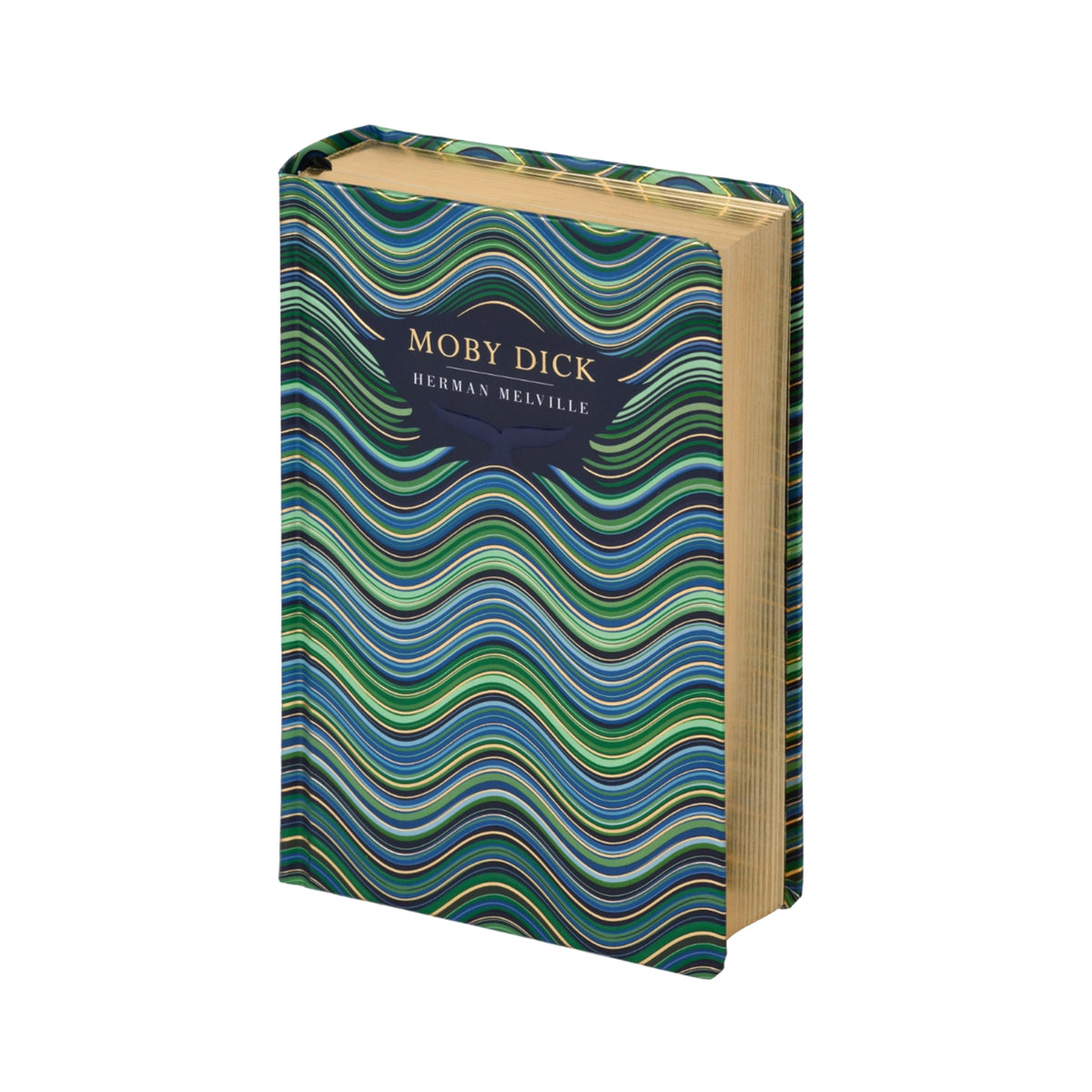 Book cover of 'Moby Dick' by Herman Melville with wavy color pattern