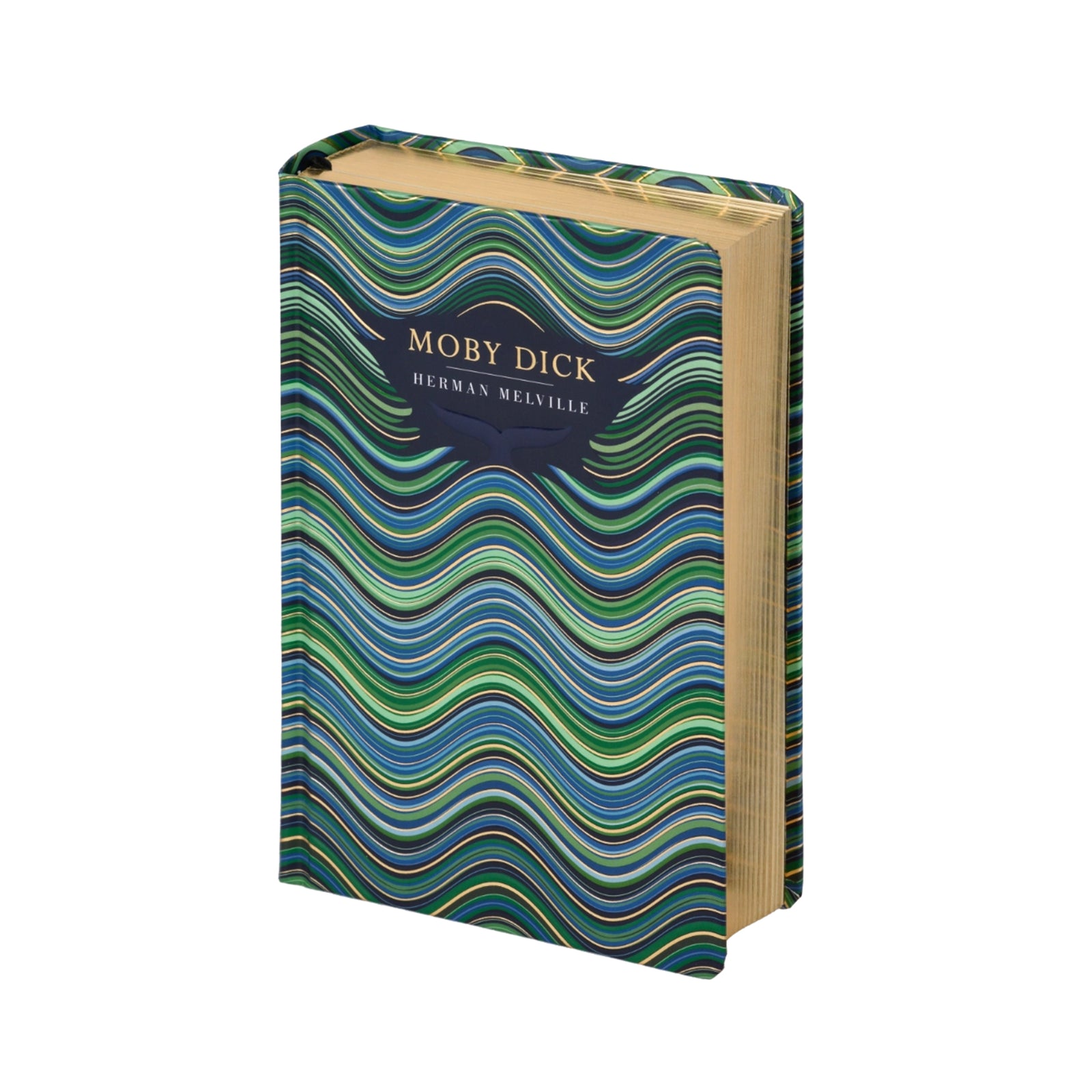 Book cover of 'Moby Dick' by Herman Melville with wavy color pattern