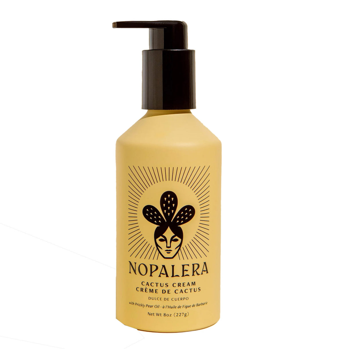 Nopalera cactus cream bottle with pump on a white background
