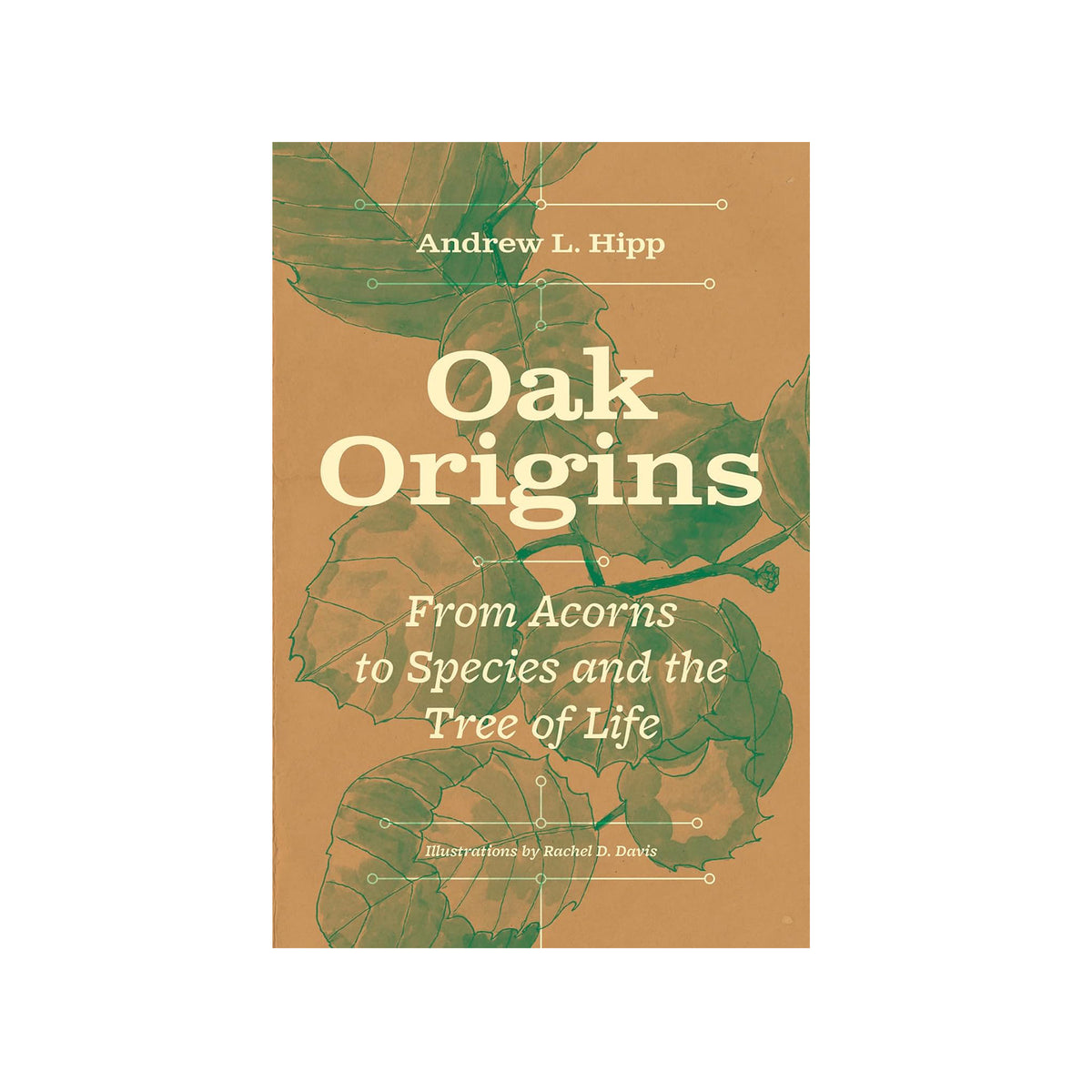 Book cover of 'Oak Origins' with leaf illustrations on a beige background