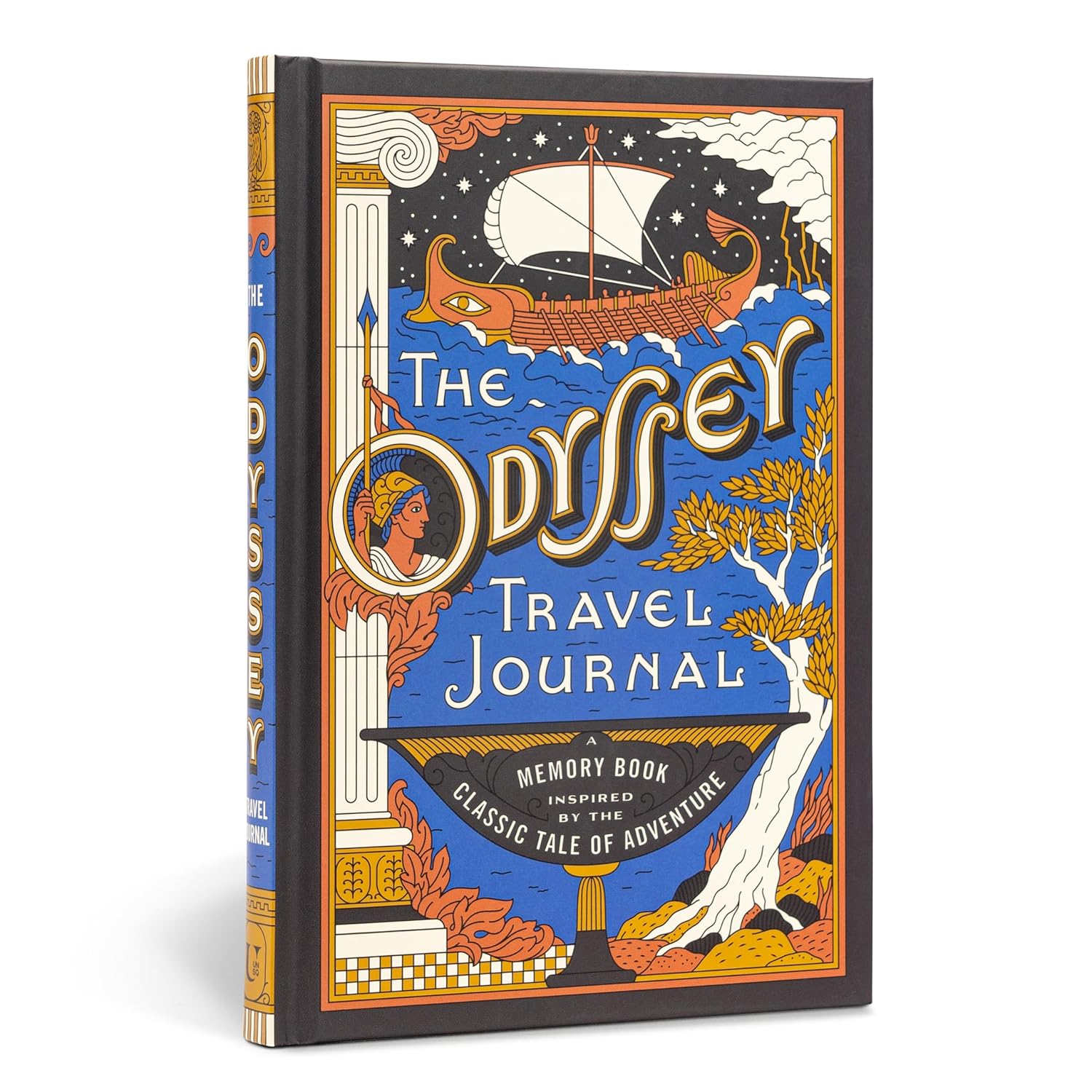 Book titled 'The Odyssey Travel Journal' with decorative cover design on a white background