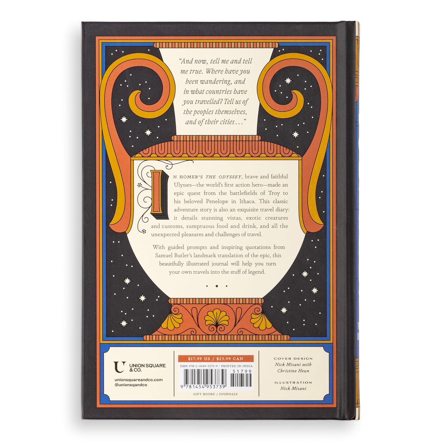 Book titled 'The Odyssey Travel Journal' with decorative cover design on a white background