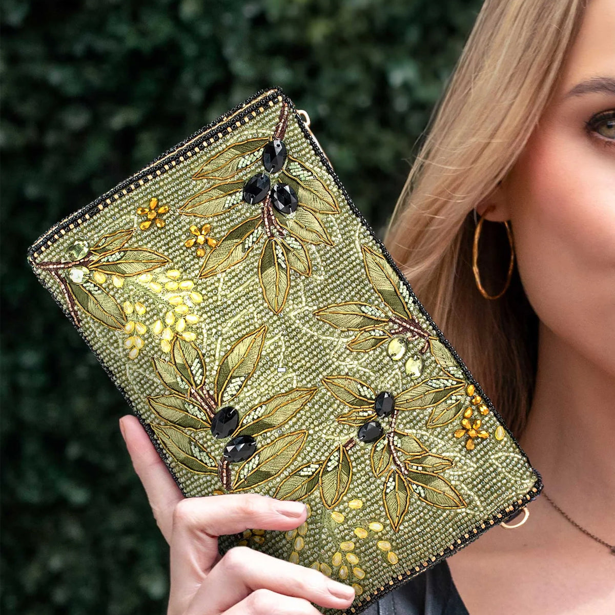 OLIVE BRANCH BEADED CROSSBODY BAG