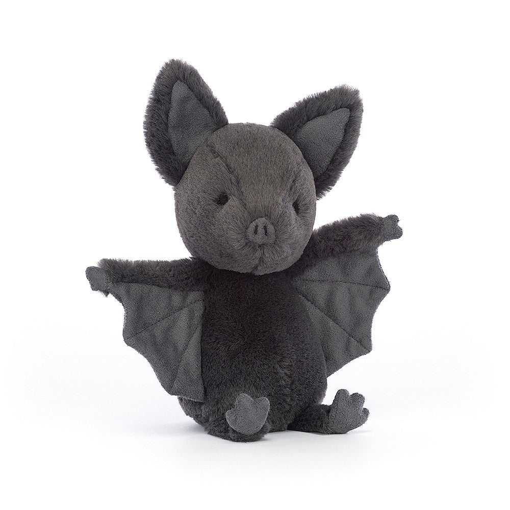 Ooky bat just loves the dark. With his fuzzy bat ears and his cuddly bat wings, this little cutie is more likely to give you a squeeze than a bite and will flutter his way into your heart. Dimensions: 6" x 5.5" Suitable from birth. Spot clean.