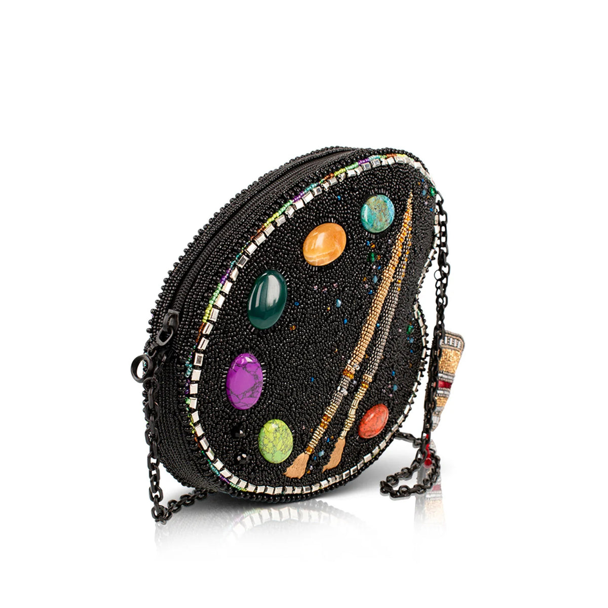 BRUSHSTROKES ARTISTS PALETTE BEADED CROSSBODY