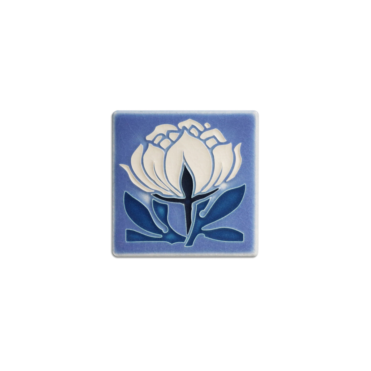 PEONY BLOOM BLUE — 4 X 4 TILE