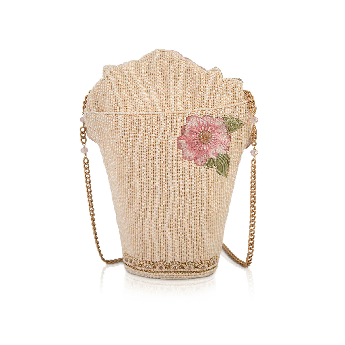 PINK ROSES BEADED CROSSBODY