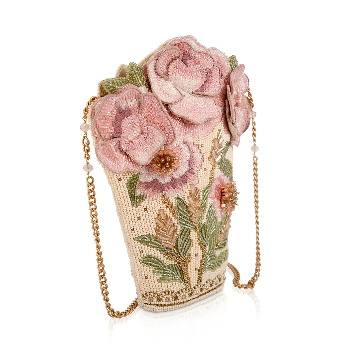 PINK ROSES BEADED CROSSBODY