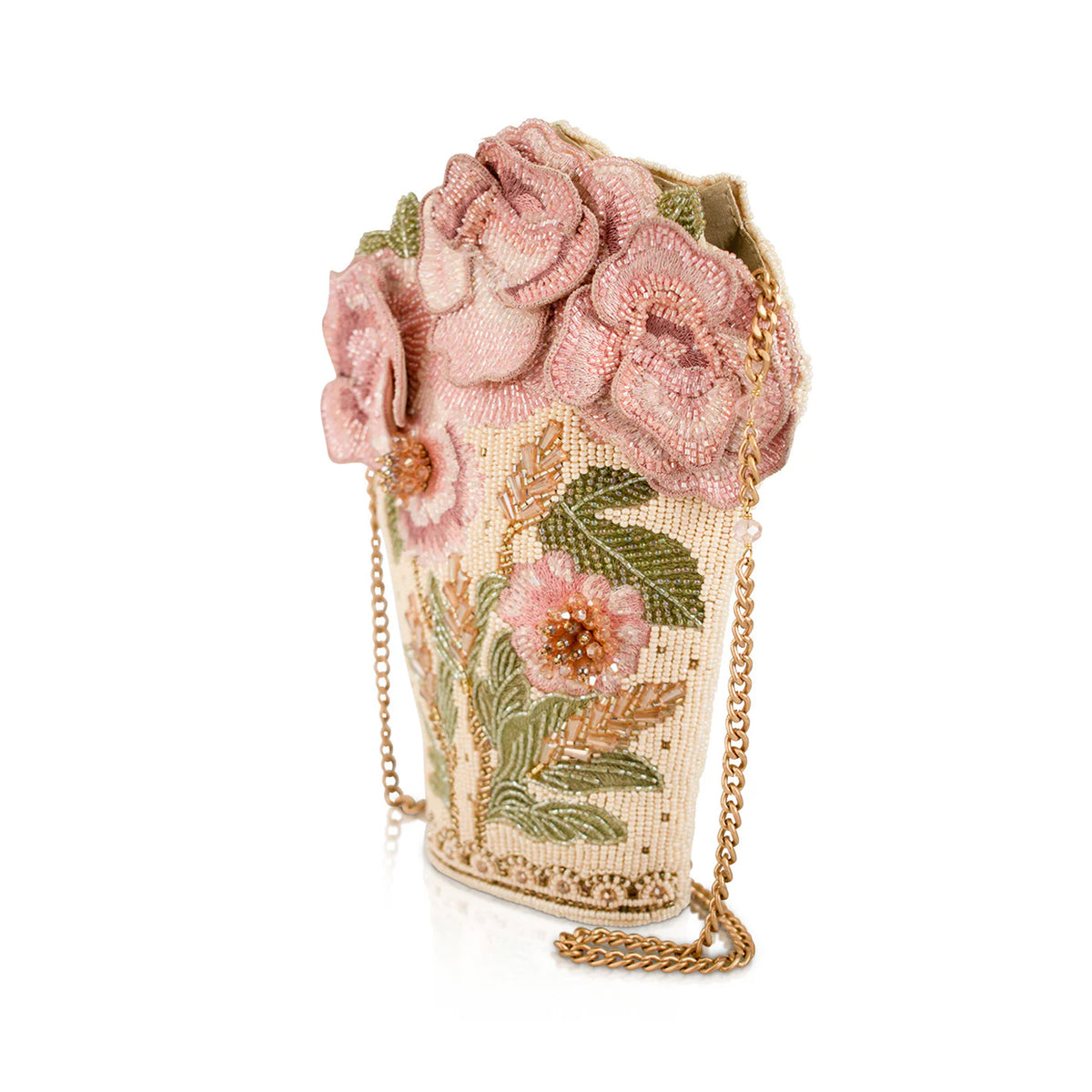 PINK ROSES BEADED CROSSBODY