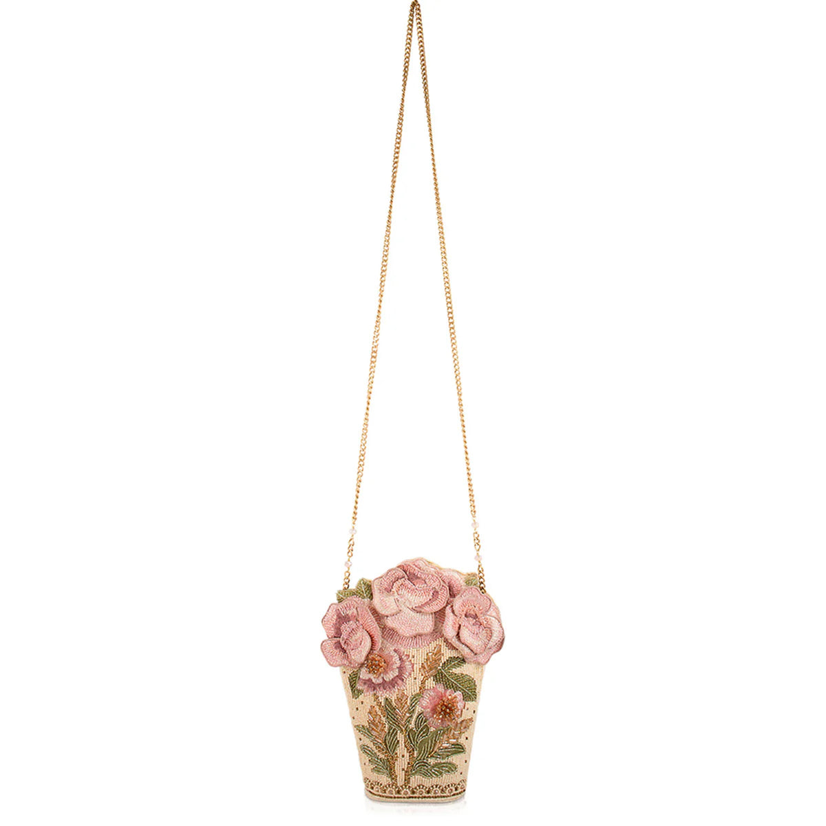 PINK ROSES BEADED CROSSBODY