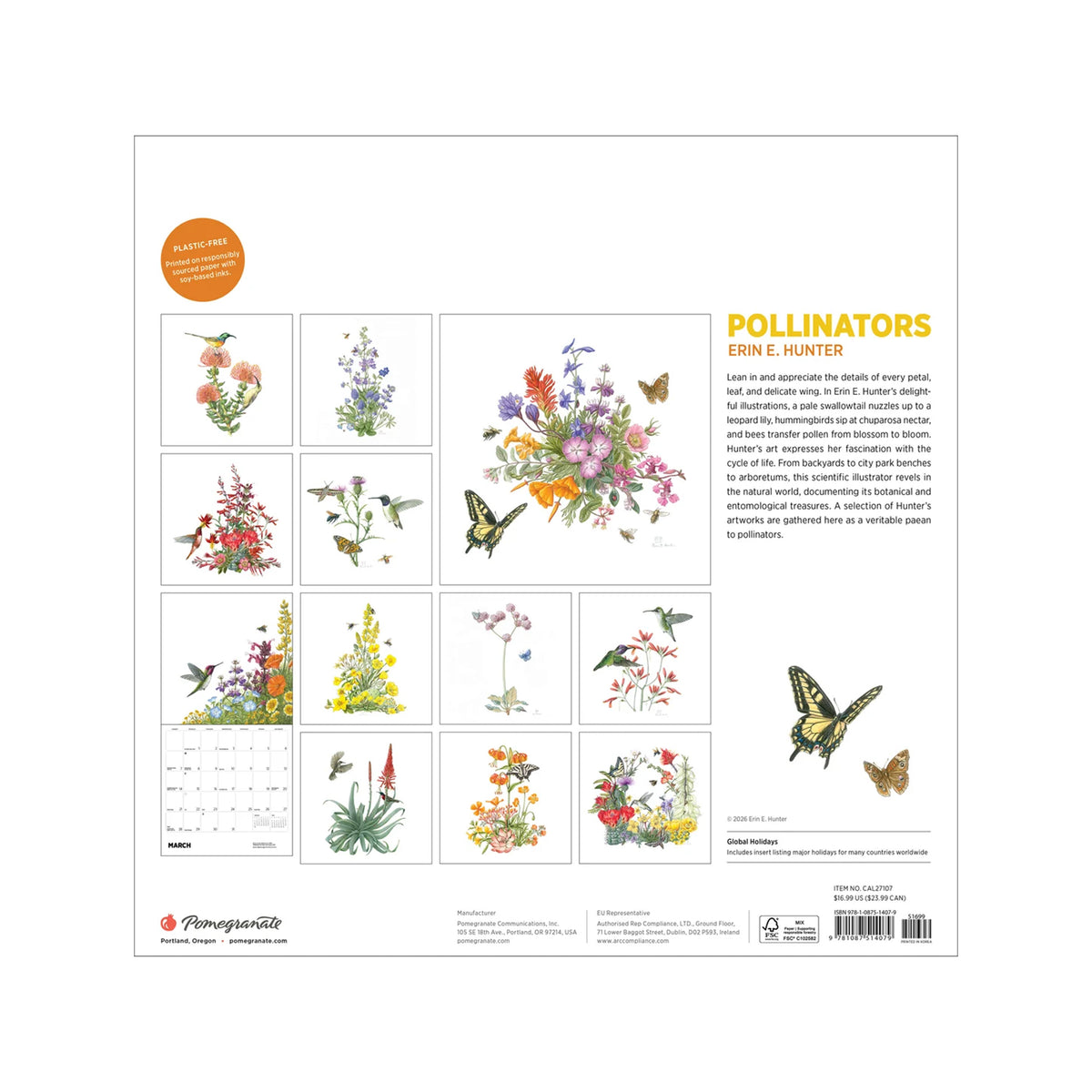 POLLINATORS WALL CALENDAR 2027