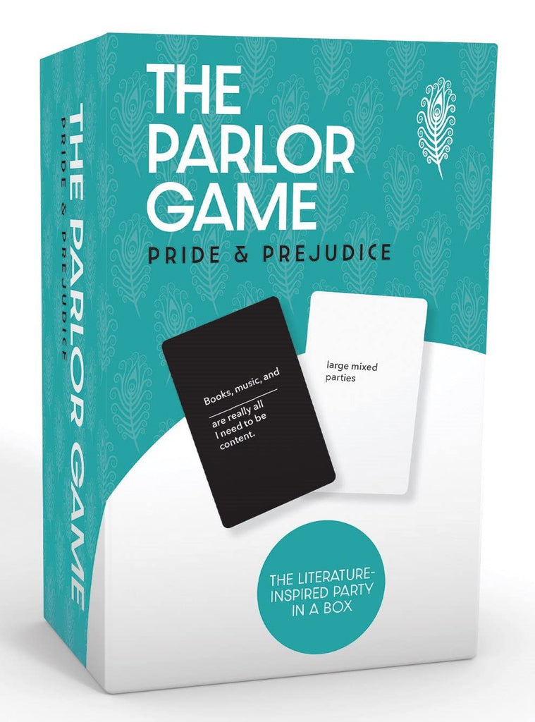  A laugh-out-loud mash-up party game for everyone, whether you loved the novel, or barely skimmed it. Dealt from a deck of 400 response cards, complete modern musings such as, “The secret to a happy marriage is….” with phrases pulled directly from Pride & Prejudice. Ages 12 and up. Box dimensions: 4" x 6" x 2.5".