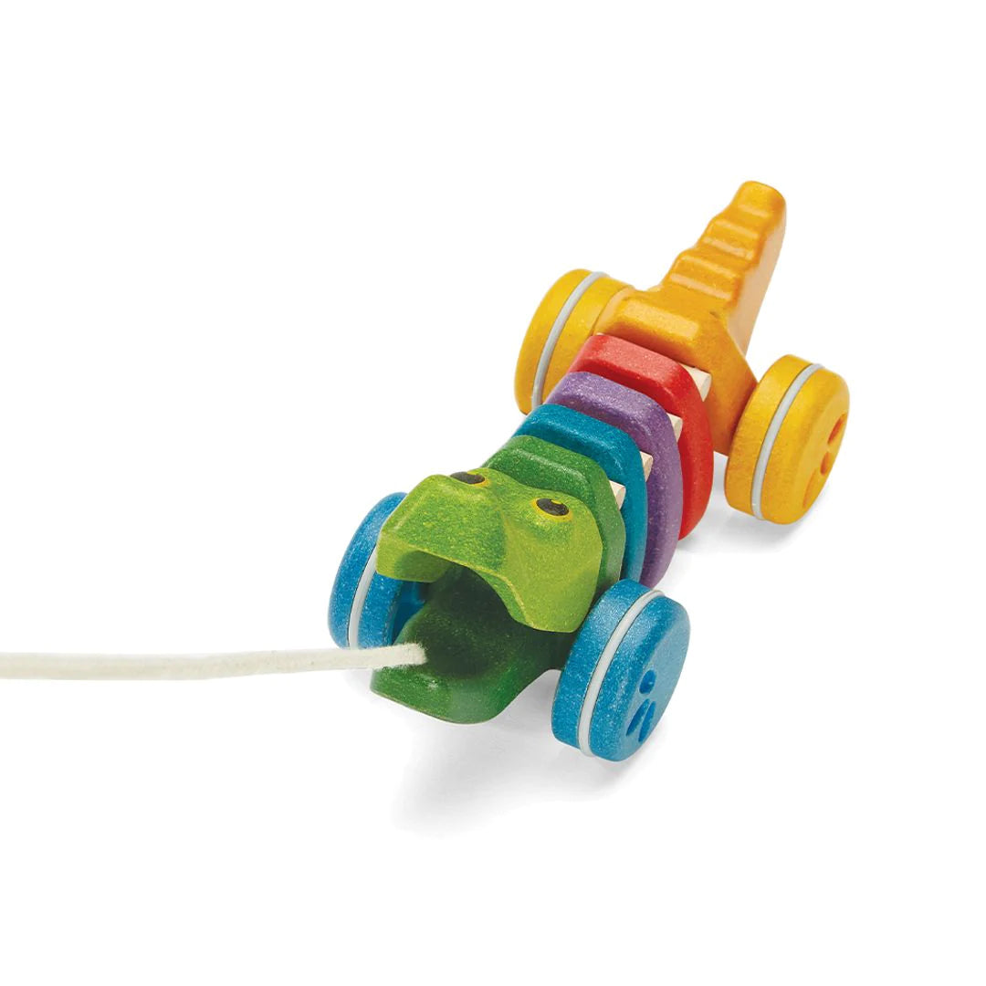 When children pull the Alligator, its head and tail move up and down – making a fun click-clack sound. Designed using PlanWood™, a unique material that utilizes surplus sawdust and wood scraps to create a sustainable, flexible wooden material. 8.86 in X 3.74 in X 3.74 in Age: 12 months +.