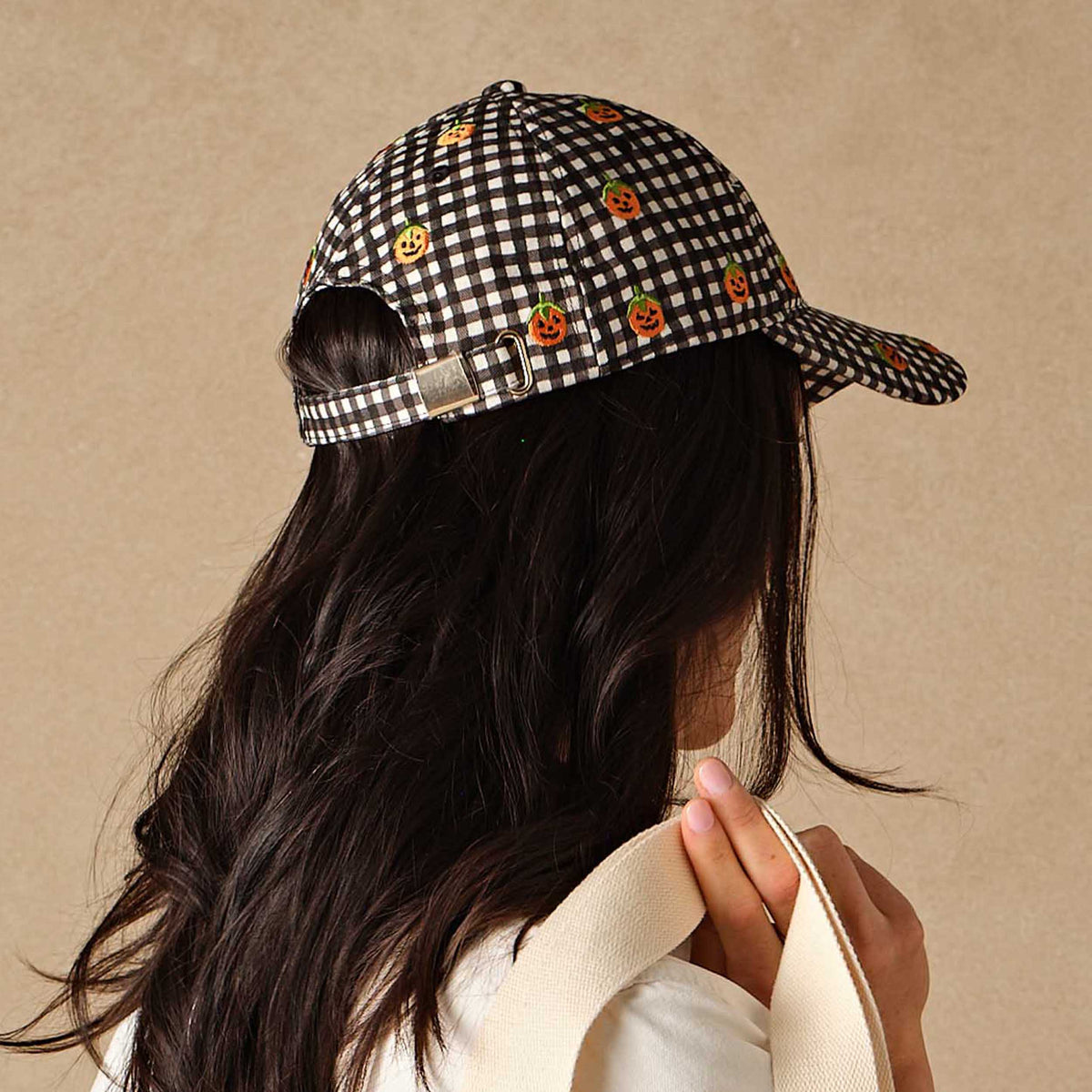 PUMPKIN GINGHAM BASEBALL CAP