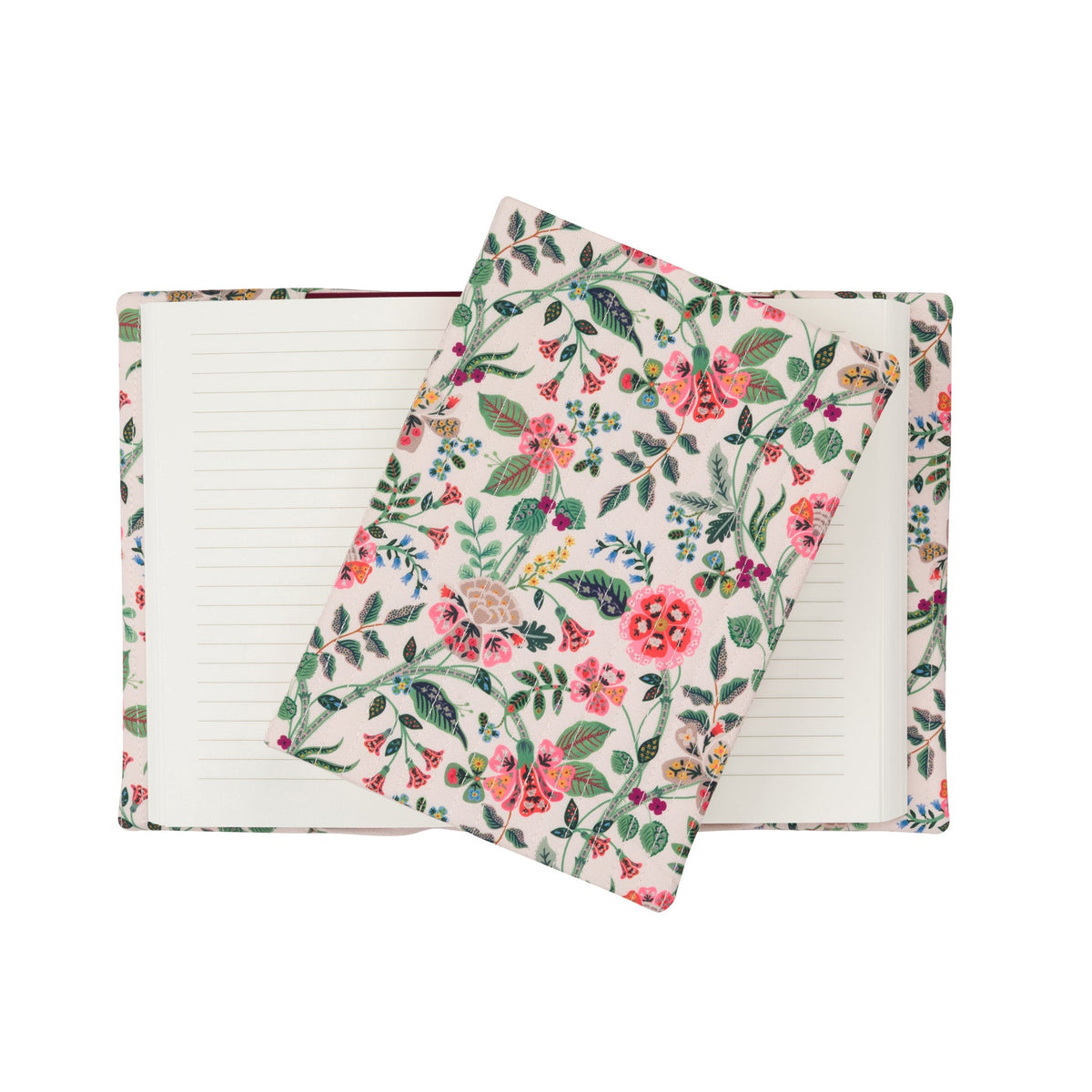 Floral notebook cover on a white background