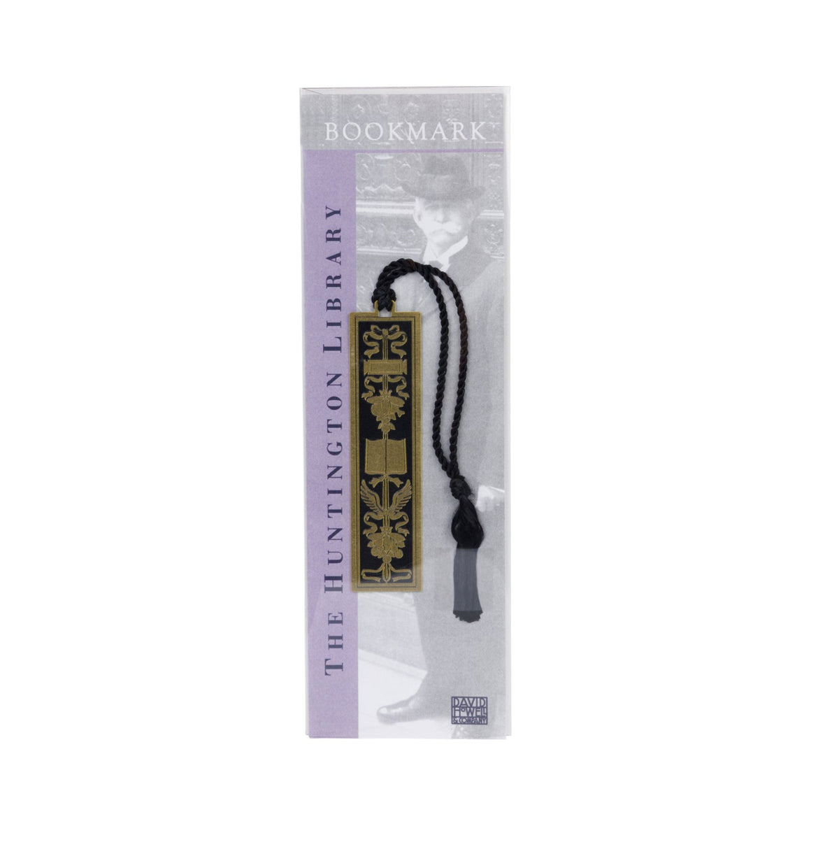 Bookmark with decorative design in packaging labeled 'The Huntington Library' on a white background