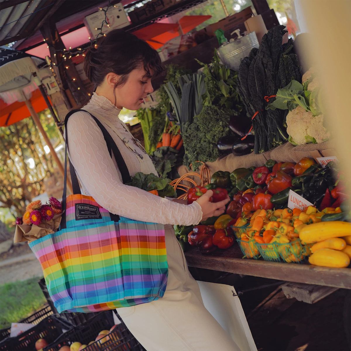 RAINBOW STRIPE BUDDY BAG TOTE