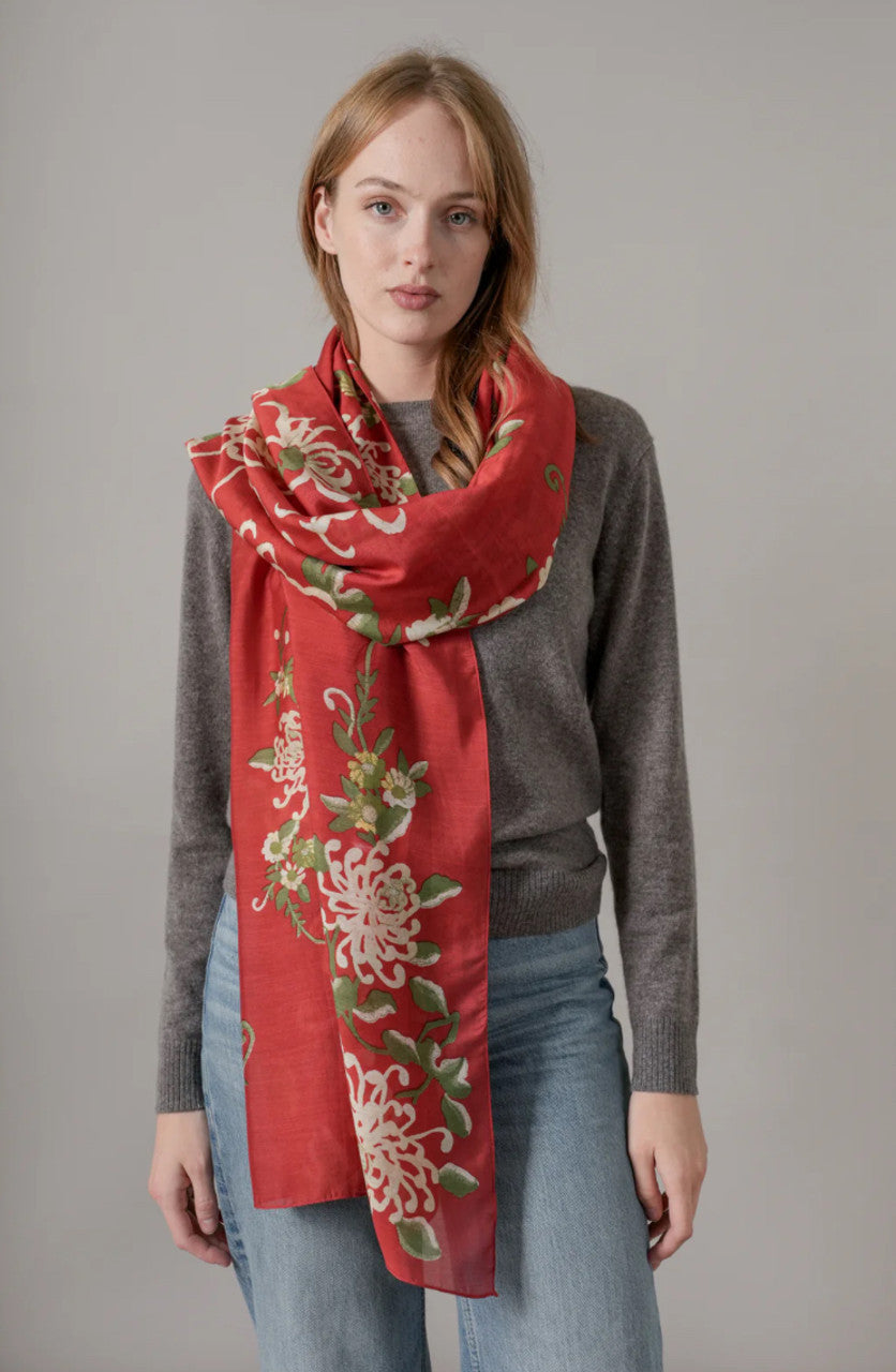 CHRYSANTHEMUM SCARF - RED