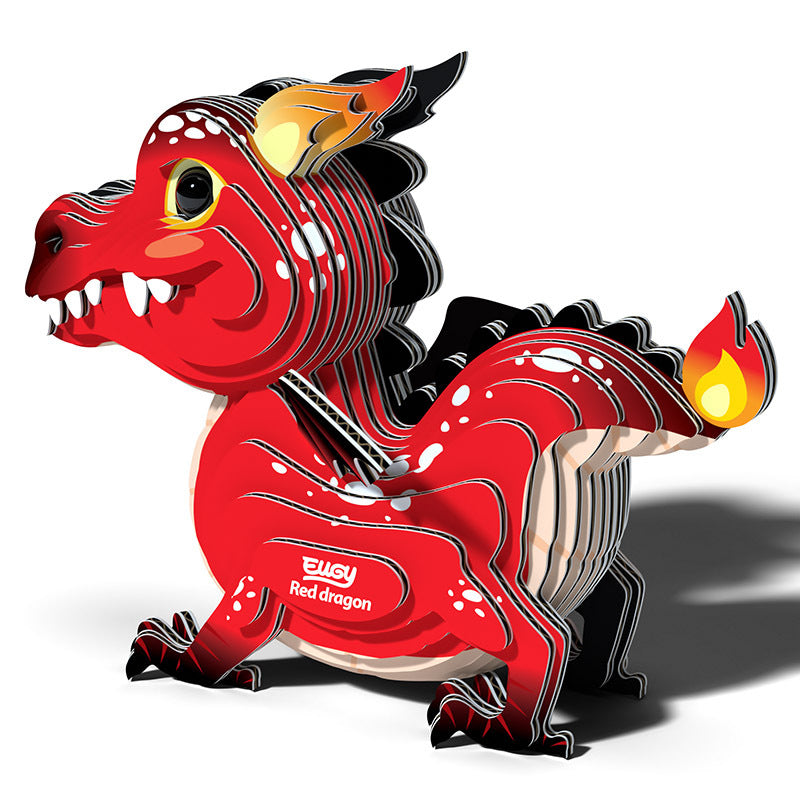 Meet this cute little fire starter, the Red Dragon. A legendary creature known for its fiery temper and mischievous manner. This wonderful puzzle kit is made using recyclable cardboard and is printed with eco-friendly ink. Each kit contains instructions and eco-friendly glue. 6+ Assembled size approx: 3" x 2".