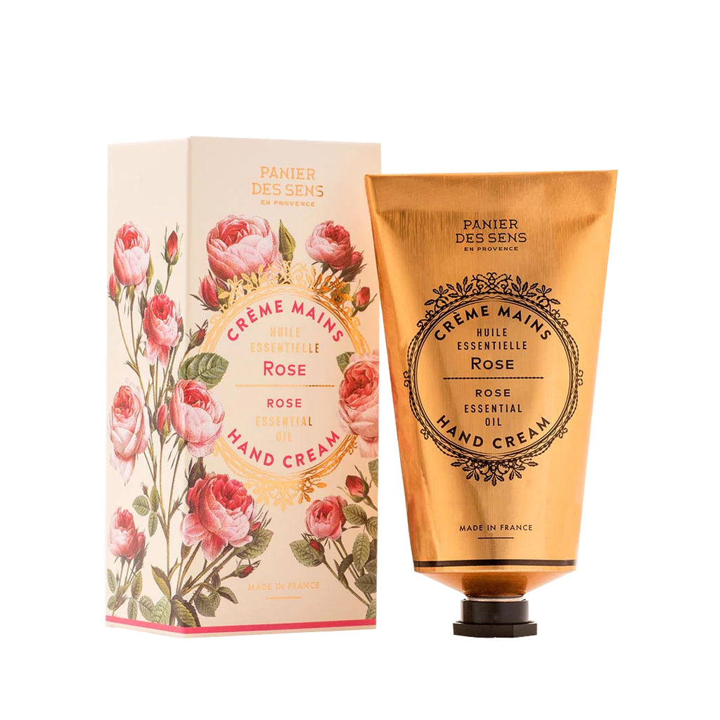 With rejuvenating rose essential oil. Formulated with 20% of shea butter for an extra-rich formula. This hand cream combines the nourishing benefits of olive oil with the delicate perfume of rose essential oil. 90% of the ingredients are from natural origins. Perfumed with rose essential oil. 2.6 fl oz. Made in France.