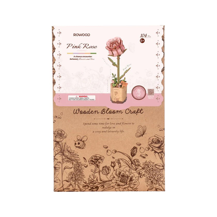 Perfect for both beginners and seasoned hobbyists, this delightful pink rose puzzle is designed to be easily assembled within a mere hour and a half, making it an ideal project for a rainy afternoon. Upon completion, these flower puzzles make for a beautiful display piece. Assembled size: 3.35" x 2.56" x 8.27" Age 14+.
