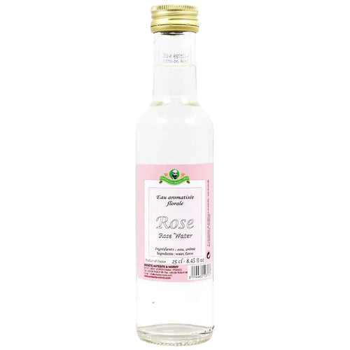 This culinary, aromatic rose water brings a delicate hint of roses to any dish. Adds rose flavor and aroma to lemonade, fruit salads, baking, and more. First developed at the end of the 19th century when Theodule Noirot, a dedicated herbalist, started making plant extracts for liquors. 8.45 fl oz. Made in France.