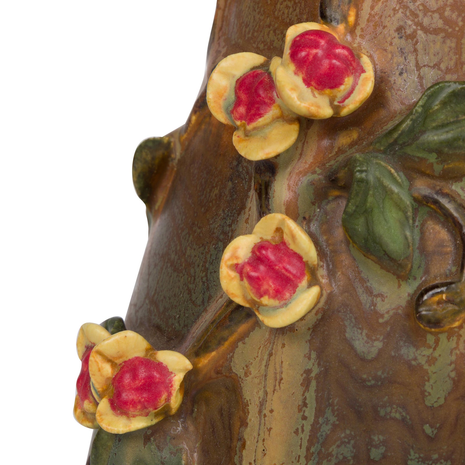 Decorative vase with floral design on a white background
