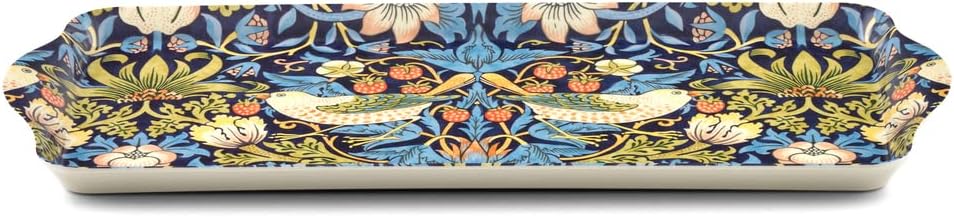 Serve up tea sandwiches or lunch in style with this elegant and durable Pimpernel Strawberry Thief Blue Sandwich Tray. The beautifully styled tray features the Morris & Co blue Strawberry Thief print. 15.3 x 7.9 x 0.2" Melamine