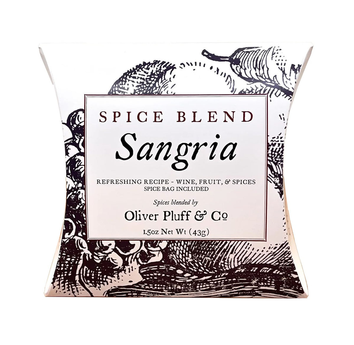 Sangria Spice Blend. From its humble roots in Spain and Portugal, Sangria has grown to become a popular party drink the world over.  Sangria is based on traditional wine punch served across Europe for hundreds of years. Ingredients: cinnamon sticks, cloves, allspice, star anise. 1.5oz spices - Brews 1.5 Gallons.