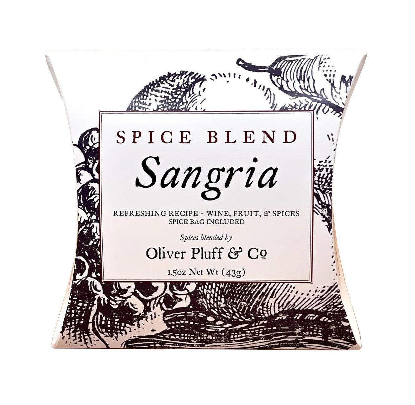 Sangria Spice Blend. From its humble roots in Spain and Portugal, Sangria has grown to become a popular party drink the world over.  Sangria is based on traditional wine punch served across Europe for hundreds of years. Ingredients: cinnamon sticks, cloves, allspice, star anise. 1.5oz spices - Brews 1.5 Gallons.
