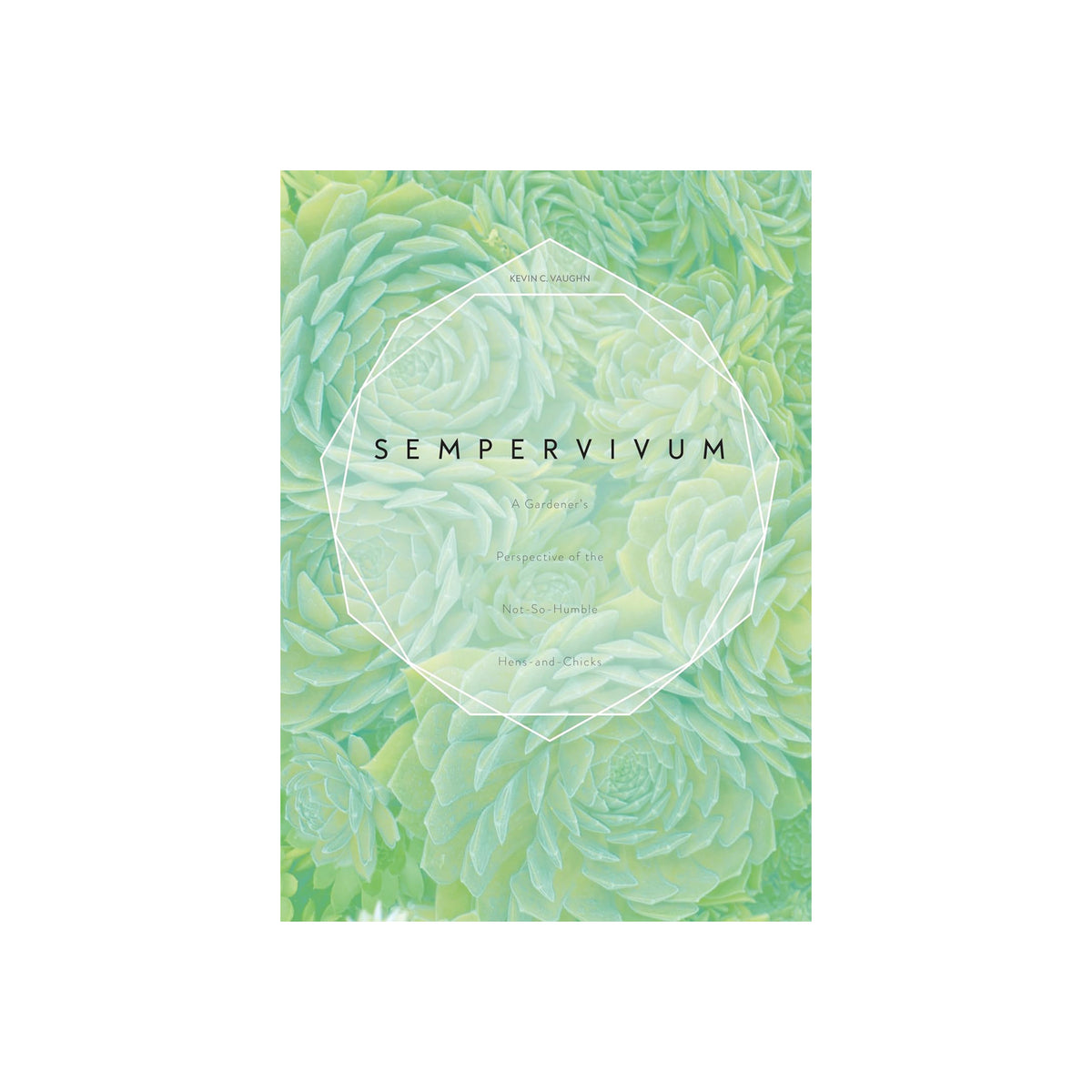 Book cover with green succulent pattern and 'Sempervivum' text
