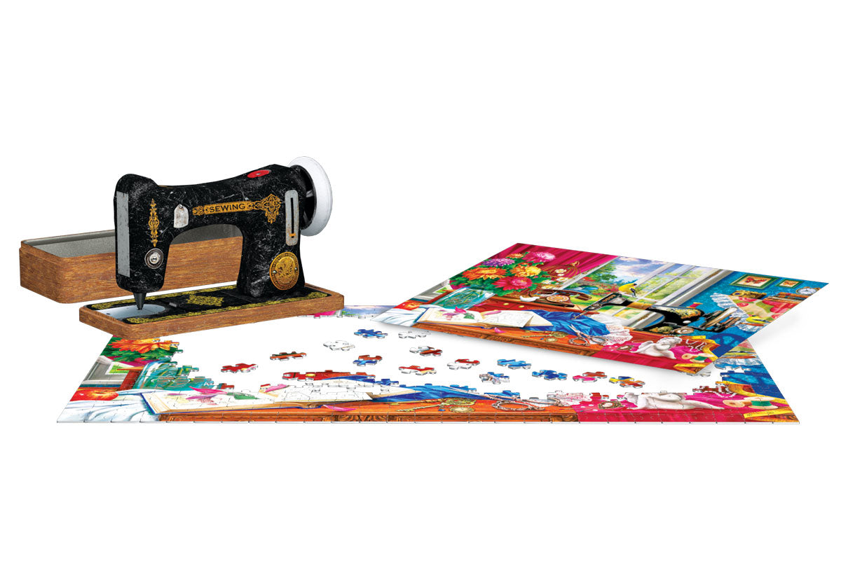 SEWING MACHINE PUZZLE TIN
