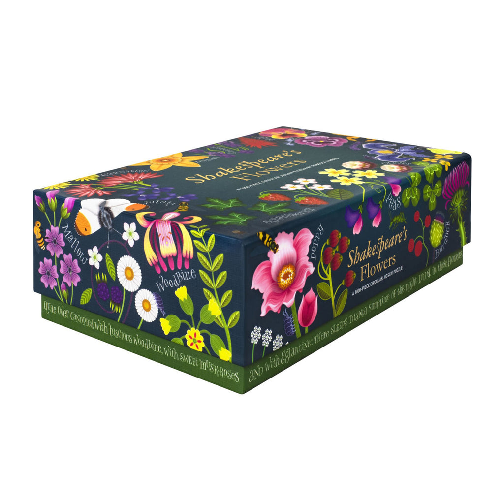 SHAKESPEARE'S FLOWERS 1000-PIECE CIRCULAR JIGSAW PUZZLE - The