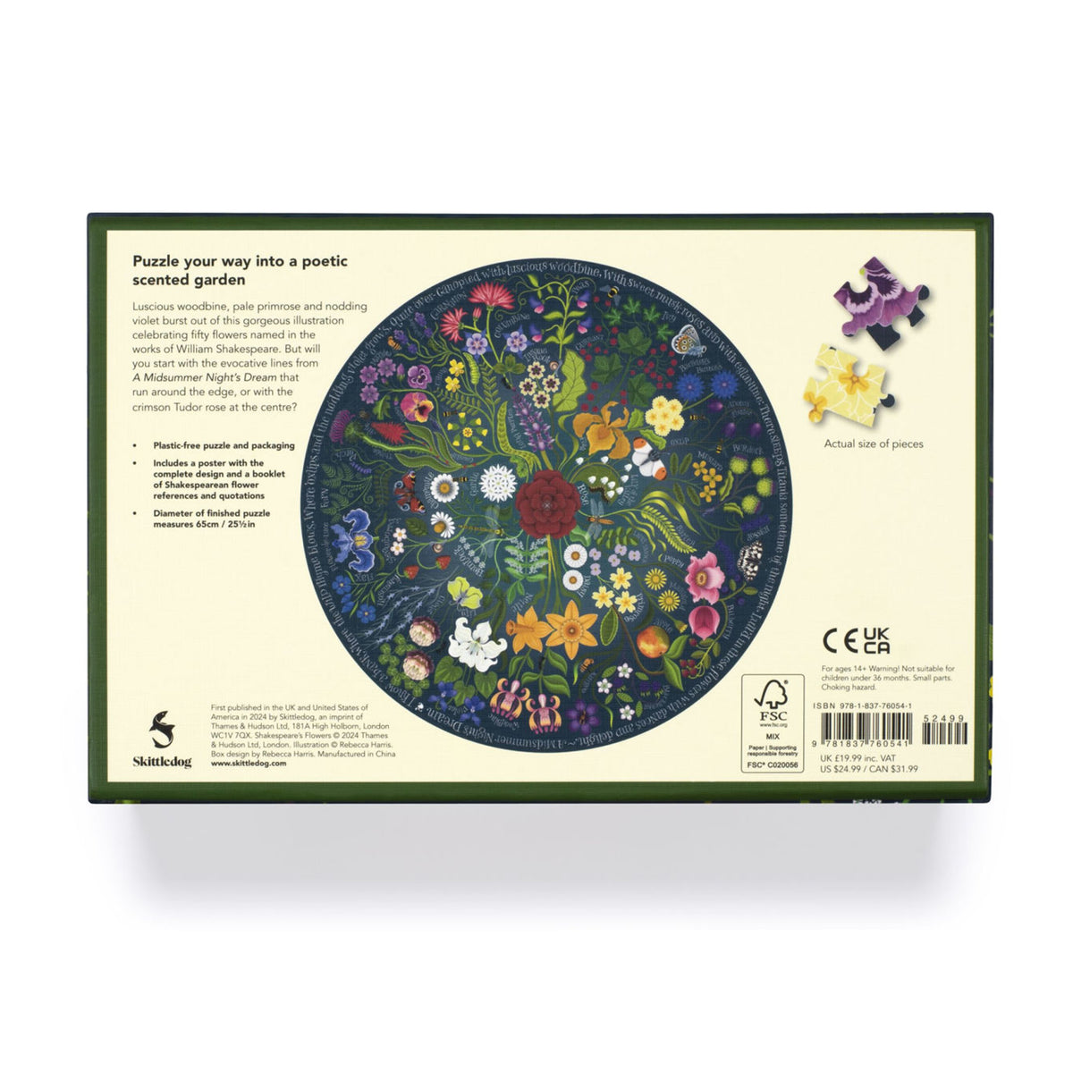 SHAKESPEARE'S FLOWERS 1000-PIECE CIRCULAR JIGSAW PUZZLE