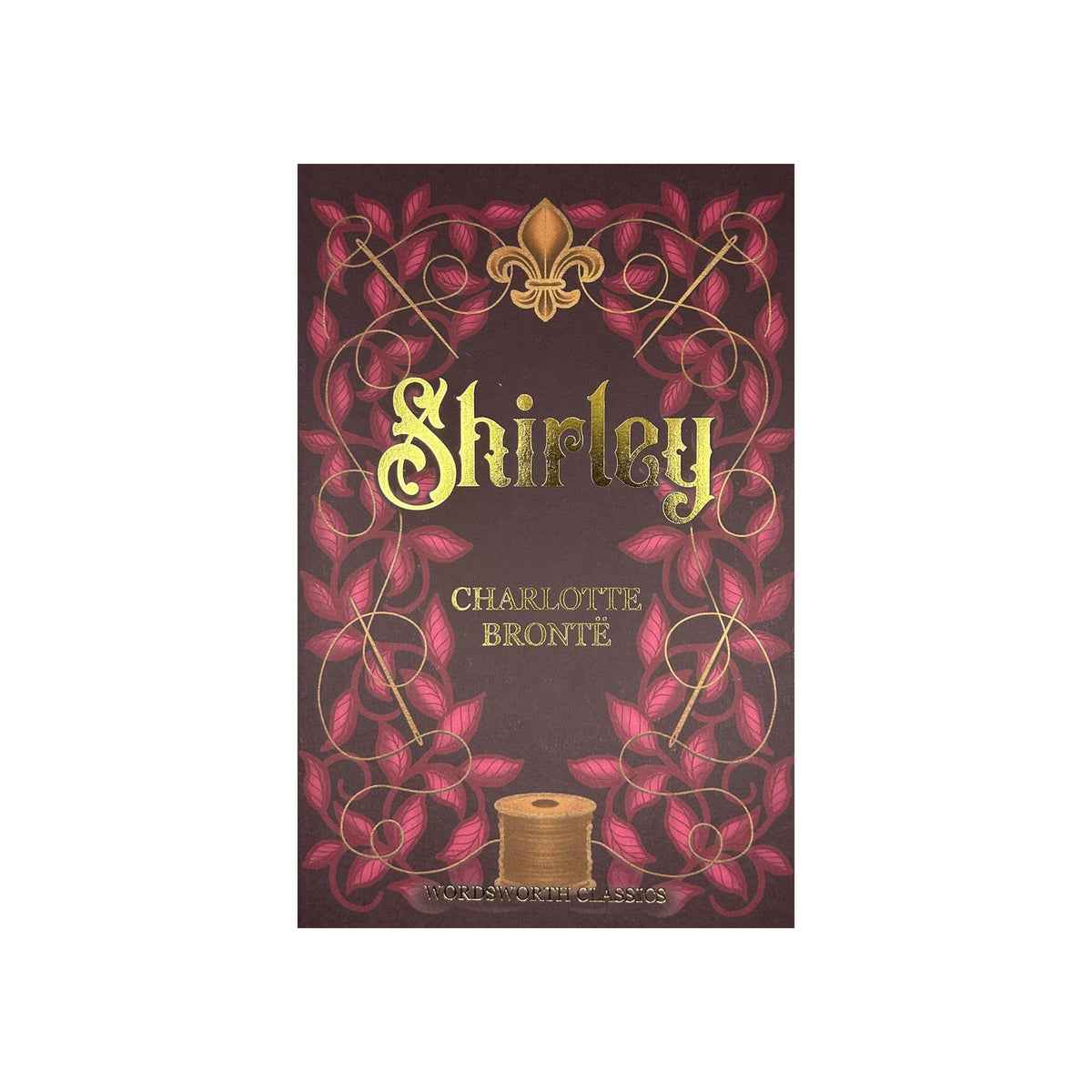 Book cover of 'Shirley' by Charlotte Bronte with decorative design and text.