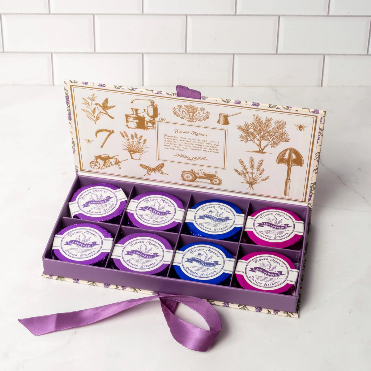 LAVENDER SHOWER STEAMERS BOXED SET