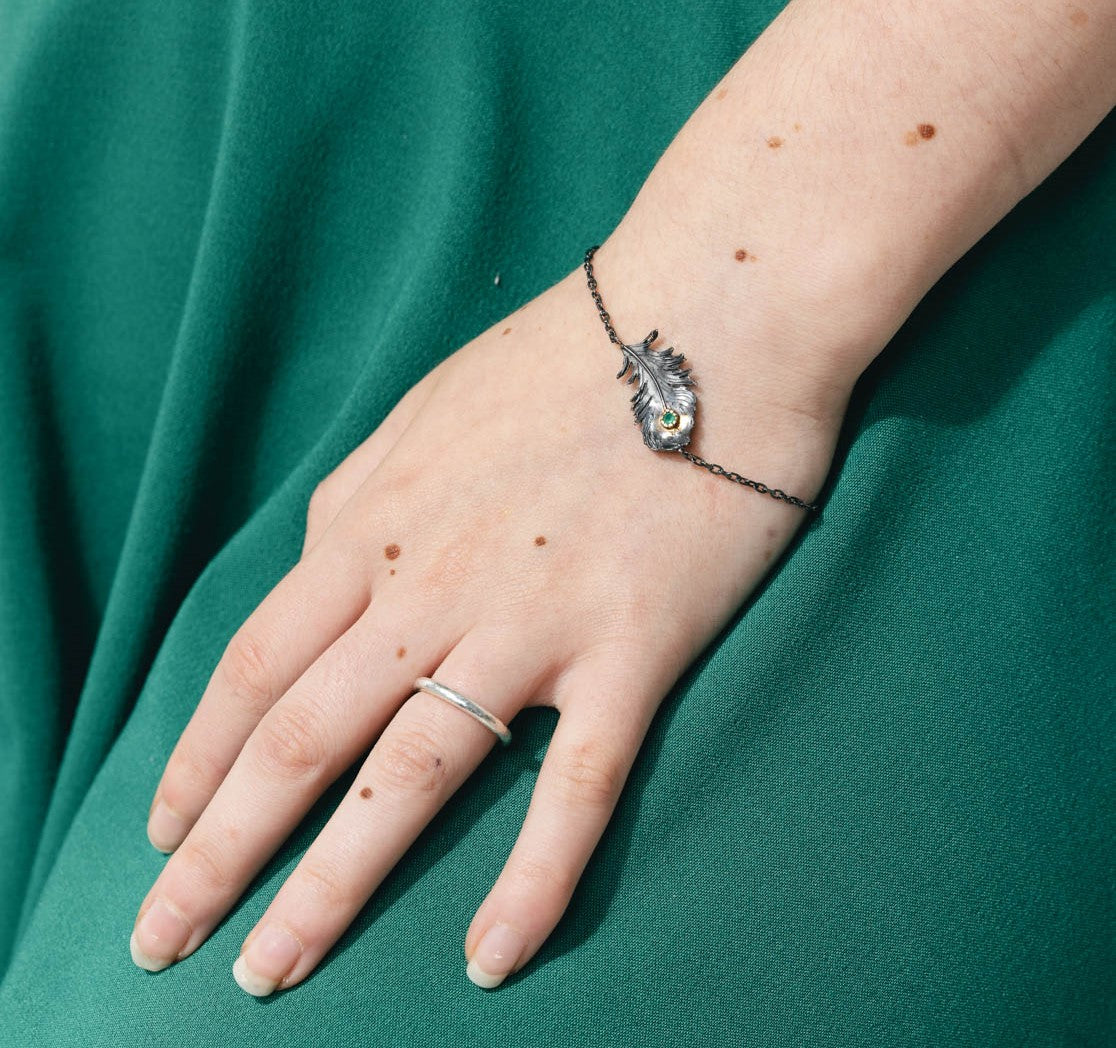 SINGLE PEACOCK FEATHER BRACELET