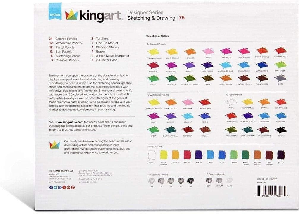 KINGART Studio Felt Tip Pens, Set of 24, Multicolored