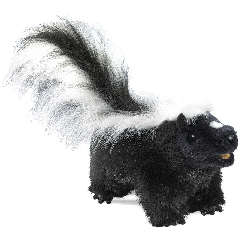 We understand that Skunks aren’t always a welcome sight in your backyard, but so long as you keep your distance, they are actually your garden’s friend! They love to feast on grubs and other plant-destroying insects and will only spray as a last resort. With this soft and furry skunk hand puppet, you can get all the cute and none of the stink.