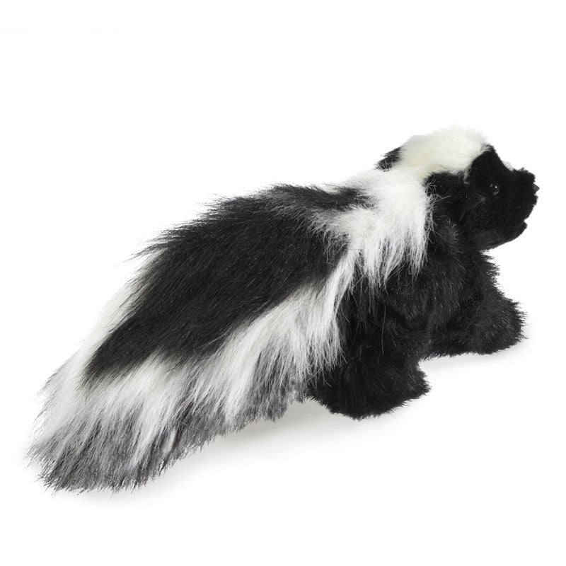 We understand that Skunks aren’t always a welcome sight in your backyard, but so long as you keep your distance, they are actually your garden’s friend! They love to feast on grubs and other plant-destroying insects and will only spray as a last resort. With this soft and furry skunk hand puppet, you can get all the cute and none of the stink.
