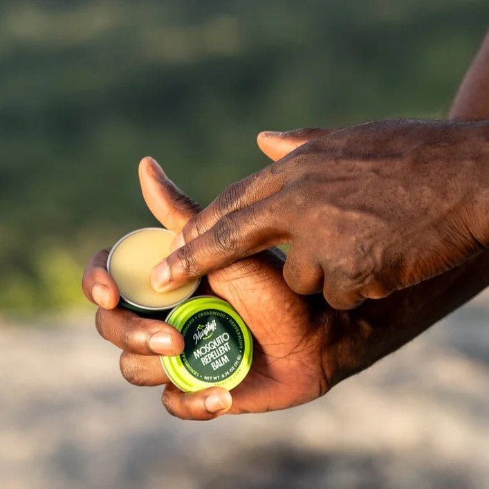 This pleasant-smelling, non-greasy balm rubs in easily and repels mosquitoes for two hours. Small for light travel yet packed with big protection, this repellent balm is ready to be your dependable companion for all of your outdoor adventures. All natural ingredients. 0.75 oz. tin.