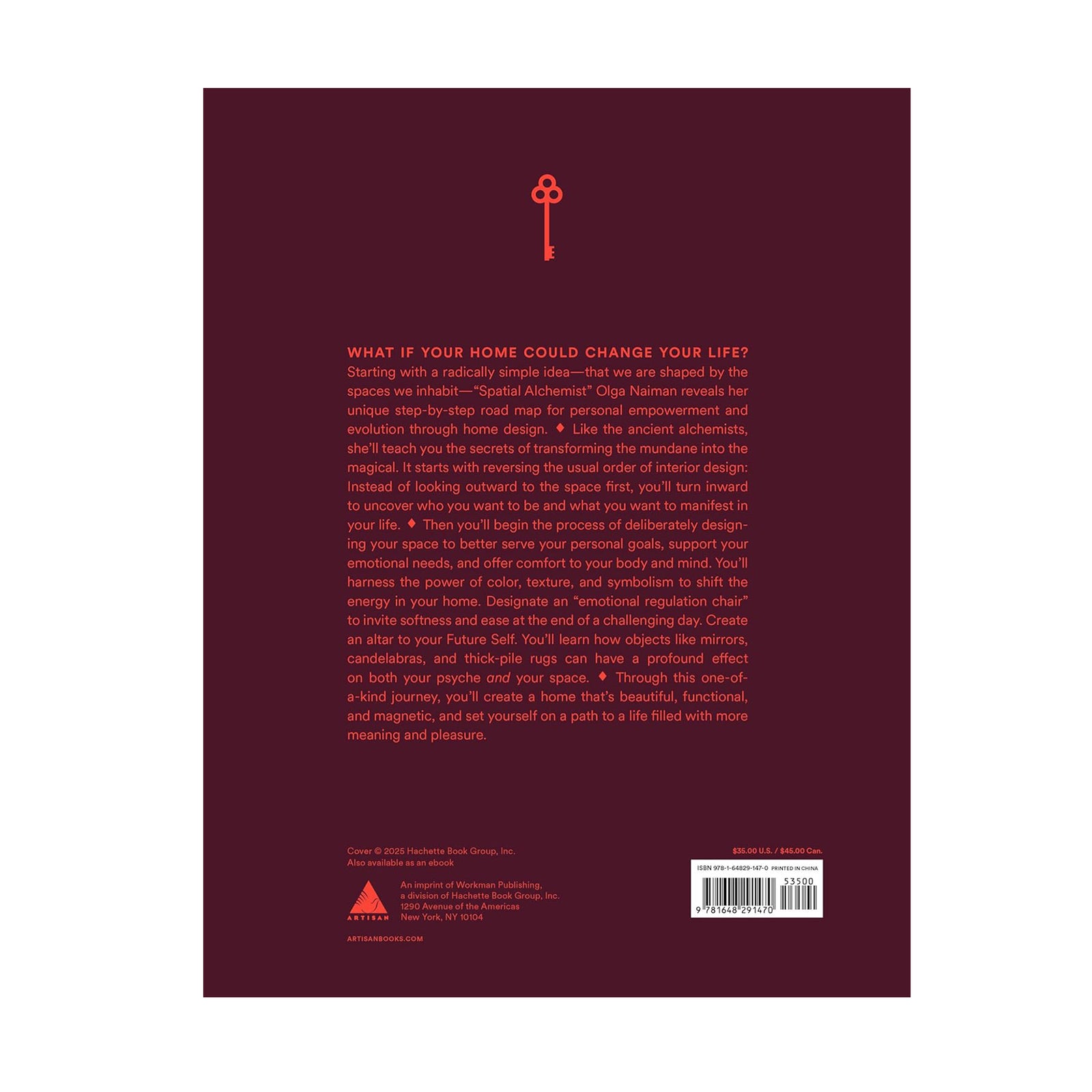 Book cover of 'Spatial Alchemy' with a living room image and text on a red background