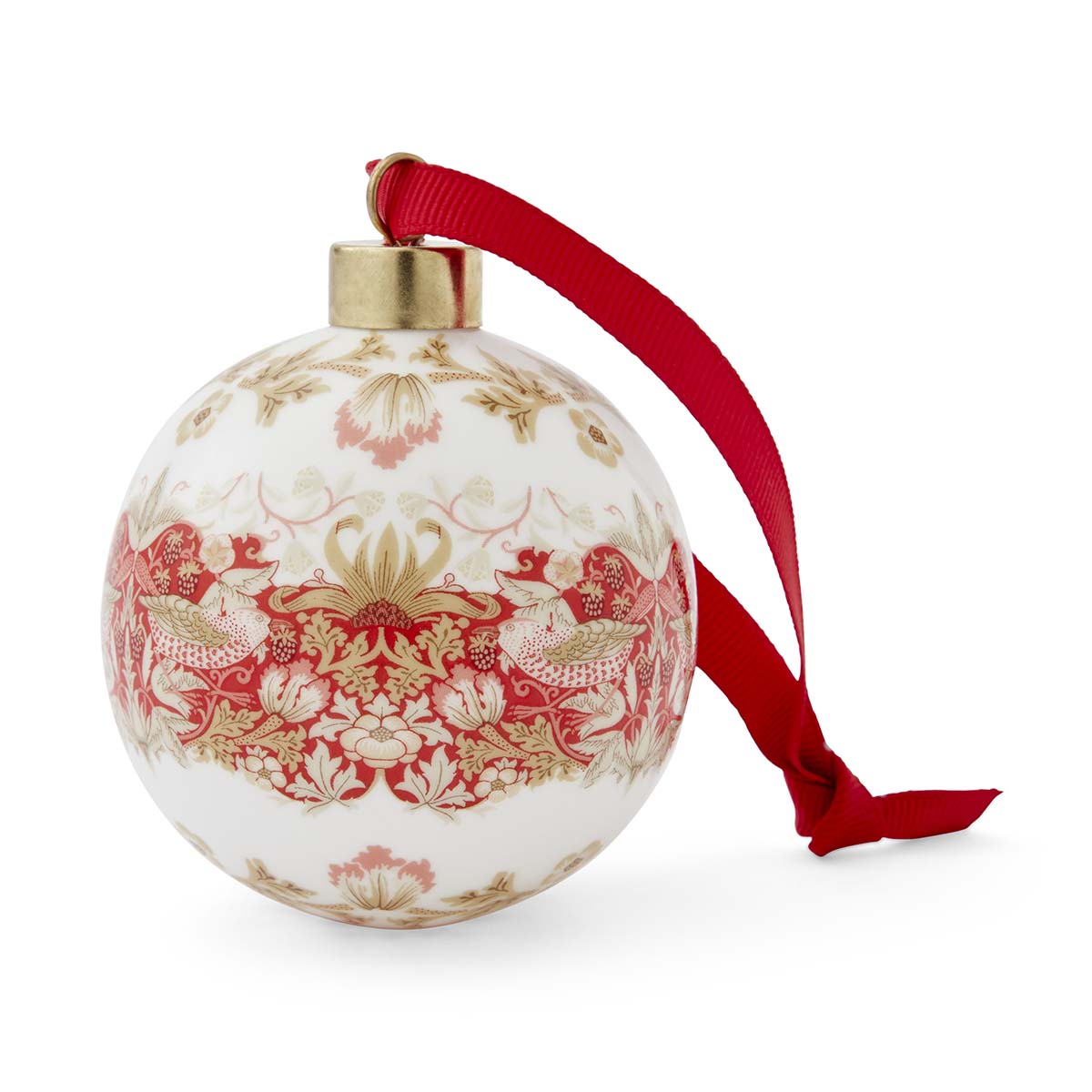 STRAWBERRY THIEF BAUBLE ORNAMENT