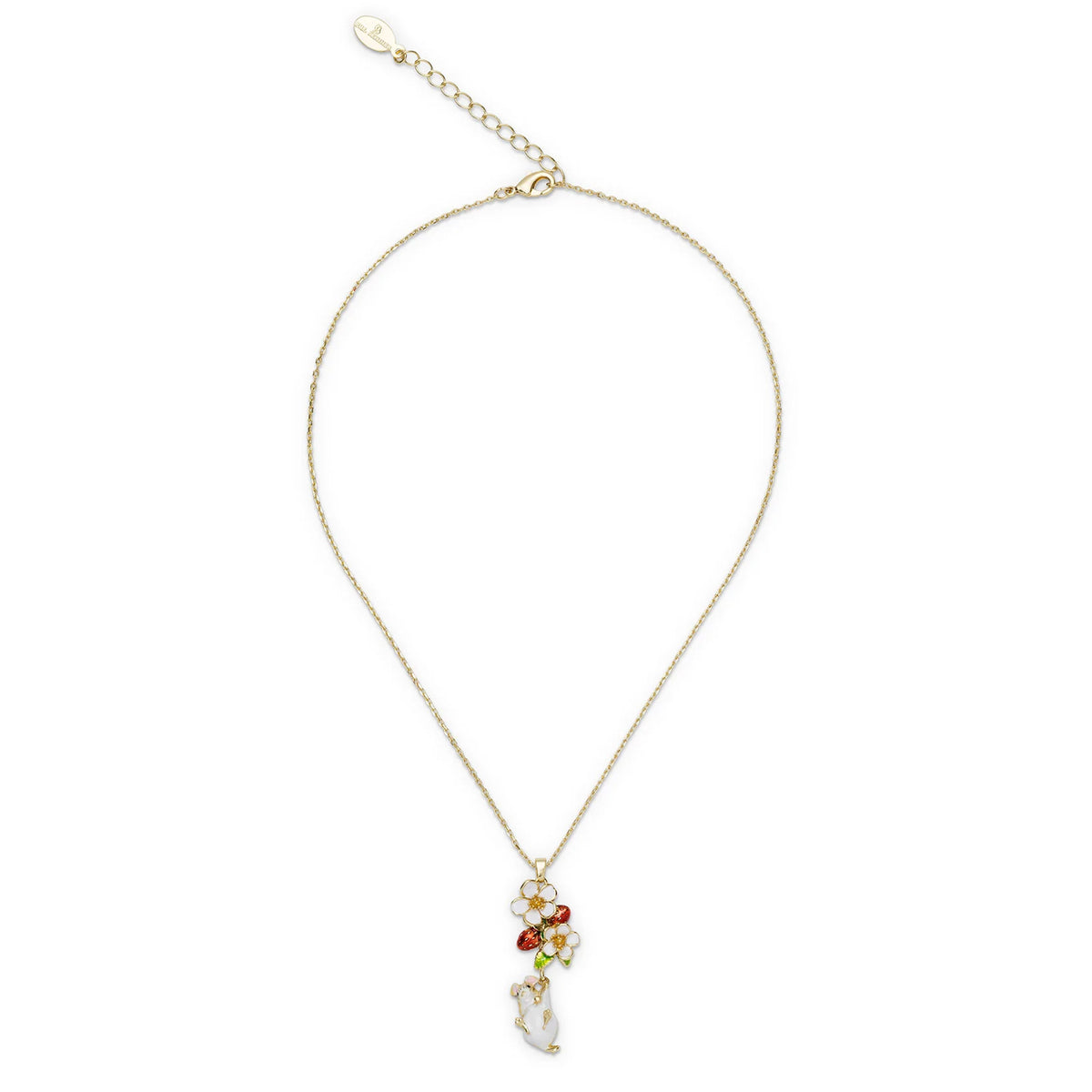 STRAWBERRY & MOUSE PENDANT NECKLACE