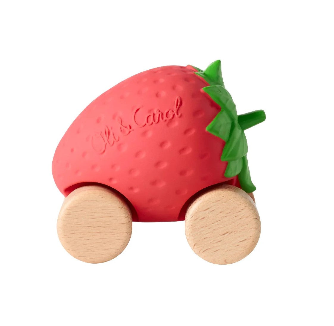This engaging, strawberry-shaped baby car stimulates interactive play, enhances cognitive development, and fosters social skills. Its packaging includes a drop-down ramp, adding to its reusability and play value! Crafted with care from natural rubber and FSC-certified wood, this charming toy will keep your little ones engaged and look great in your nursery.