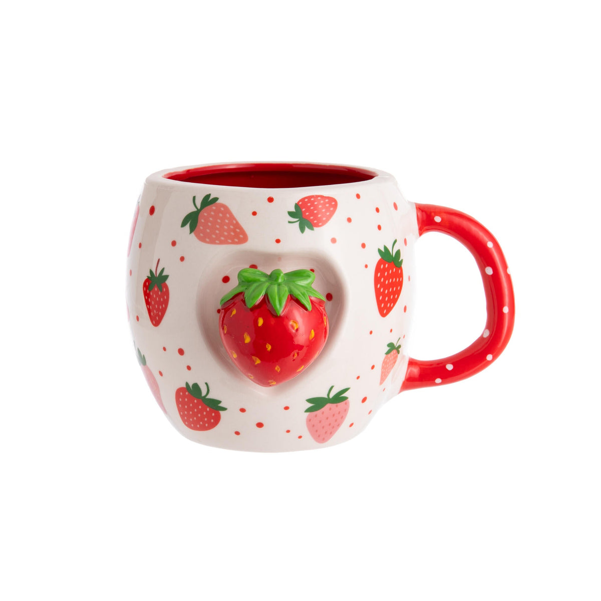 Mug with strawberry design on a white background