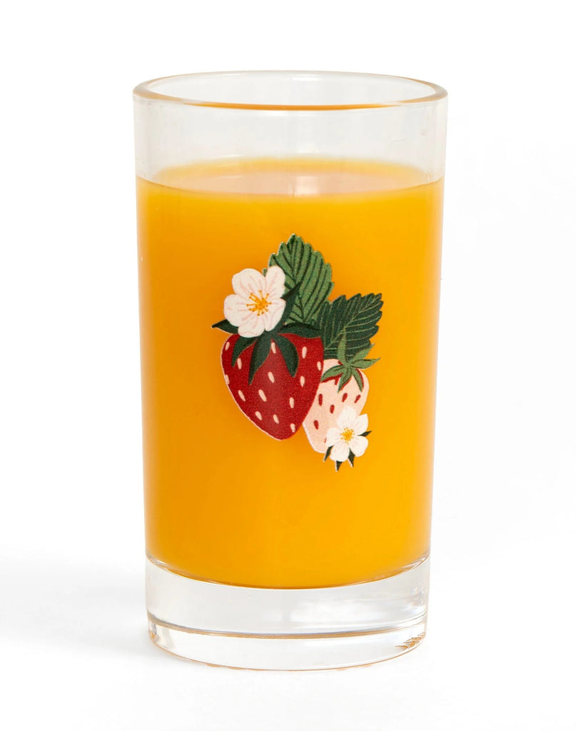 Perfectly sized for serving your favorite juices, smoothies and more, this mini juice glass adds a touch of charm to any occasion. Whether you're enjoying breakfast or hosting a gathering with friends, the Strawberry Patch Mini Juice Glass is sure to spark joy and conversation. Size: 6 oz, 4" x 2.25". Handwash only.