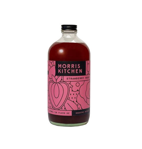 This deliciously bright and fruity cocktail mixer can be used with or without alcohol to make flavorful blended drinks, cocktails or desserts. Made with all-natural ingredients, the tar strawberry and delicate floral notes blend wonderfully with either rum, tequila or seltzer. 16 fl. oz. Glass bottle.