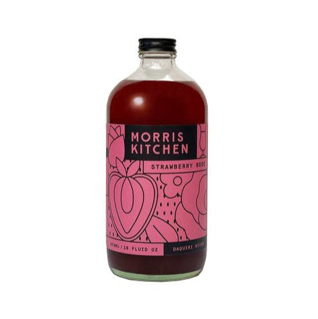 This deliciously bright and fruity cocktail mixer can be used with or without alcohol to make flavorful blended drinks, cocktails or desserts. Made with all-natural ingredients, the tar strawberry and delicate floral notes blend wonderfully with either rum, tequila or seltzer. 16 fl. oz. Glass bottle.