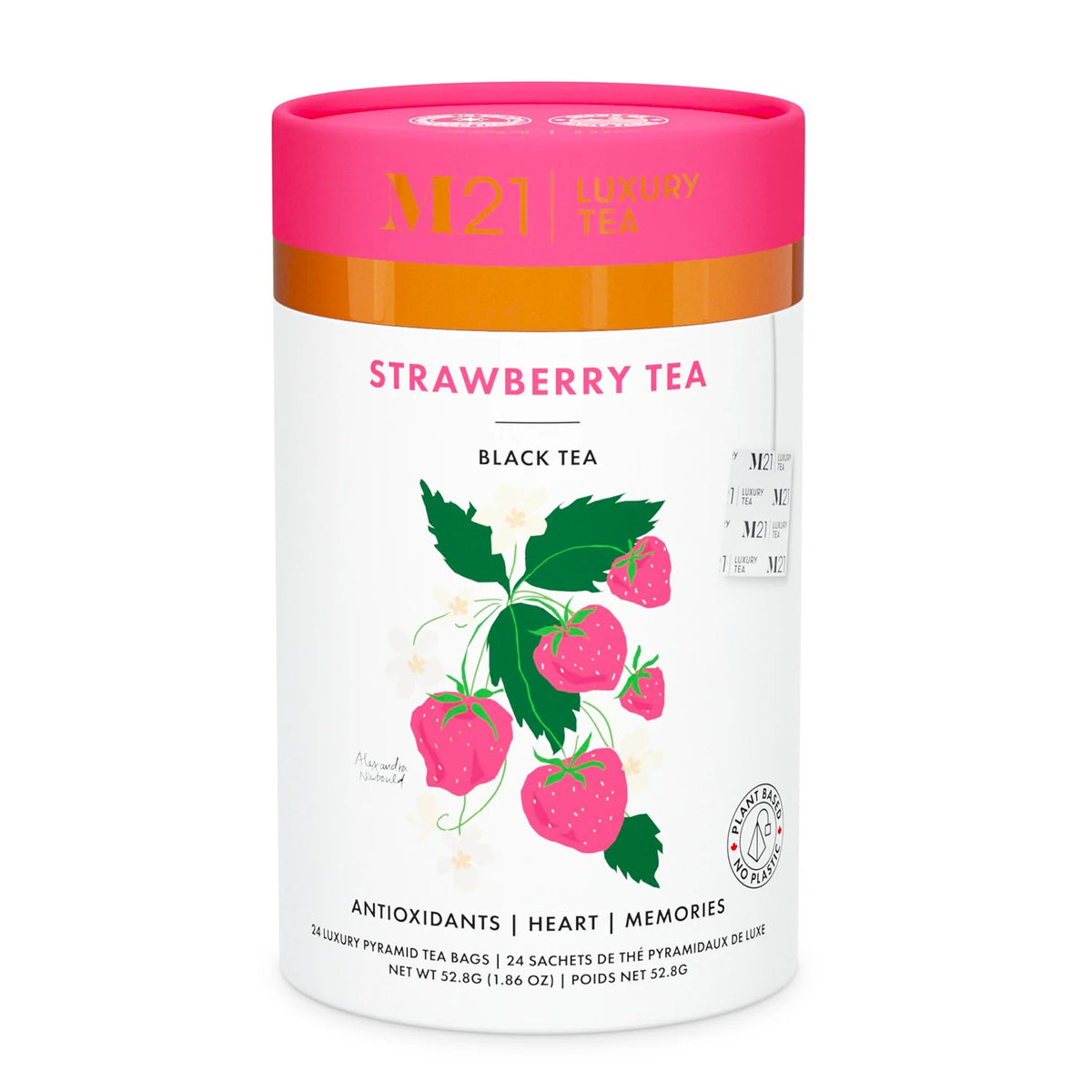 This deliciously fresh, luxury tea truly captures the taste of fresh strawberries with its sweet and intense flavor. Made from high-altitude black tea, strawberries, and natural flavors, this tea is full of antioxidants and can be served hot or iced.